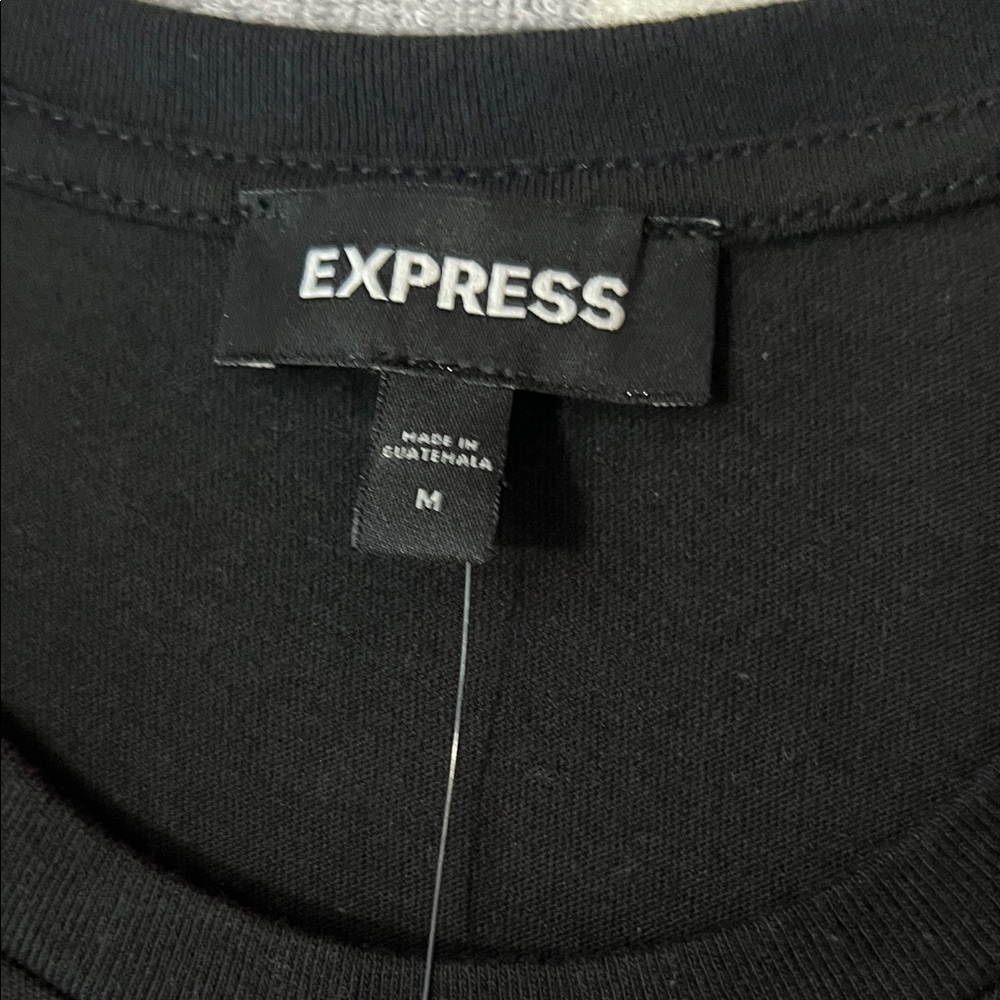 Express Black Tee with Brown Floral Design - Picture 6 of 8